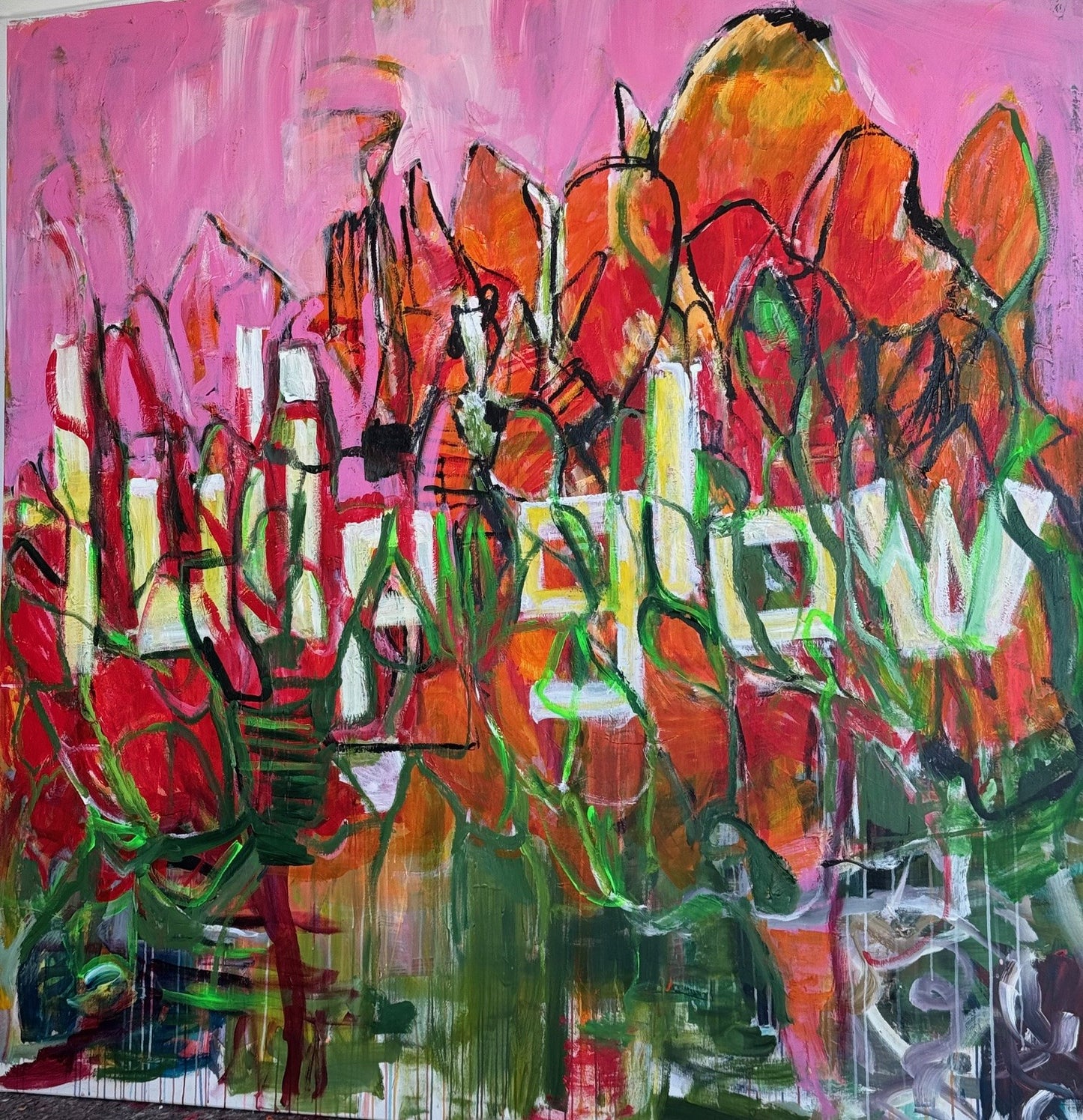 Tulip Glow, Acryl auf Leinwand