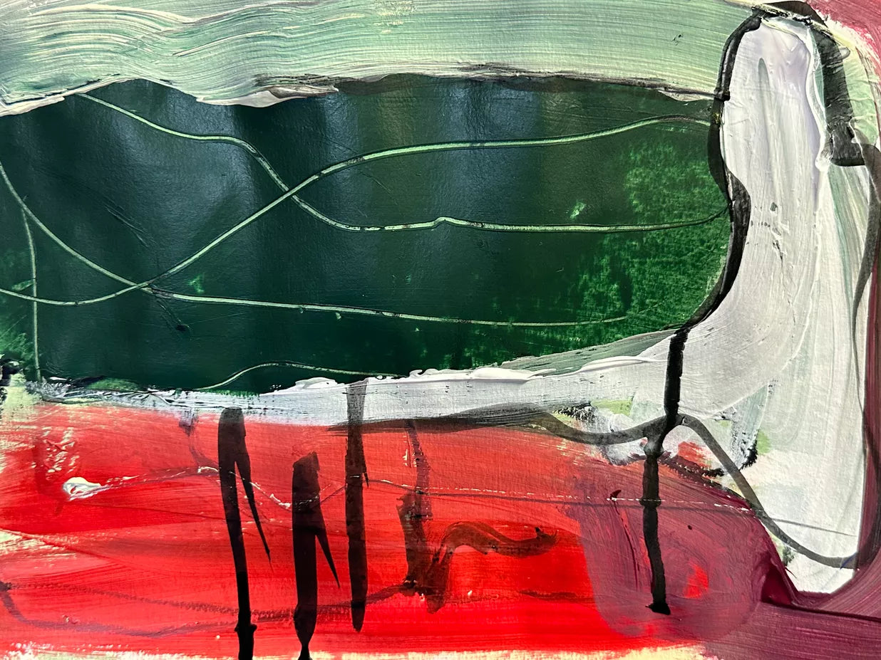 Abstraktion und Dynamik 6 - Acryl auf Büttenpapier von Margit Heuser